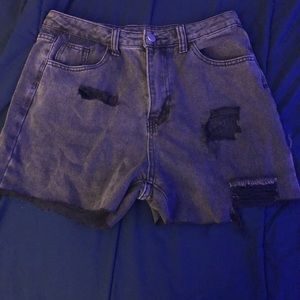 black jean shorts